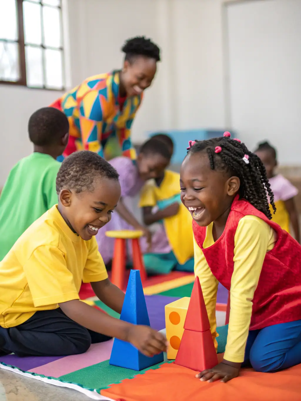 A picture of children participating in an educational program about the history of the church, with interactive activities and learning materials.